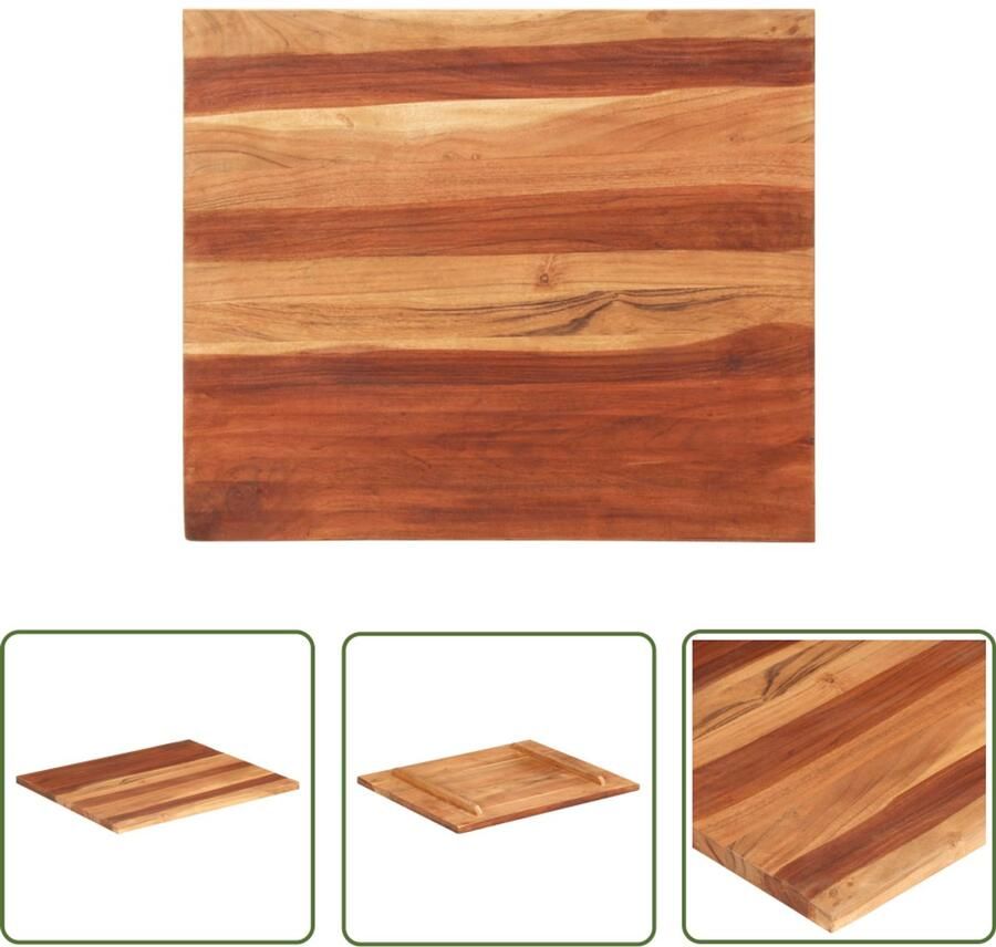 VidaXL Tafelblad massief acaciahout 60x70 cm 25-27 mm Houten Tafelblad Acacia Hout Landelijke Tafel Vintage Tafel Tafelblad Vervangen Salontafel Eettafel