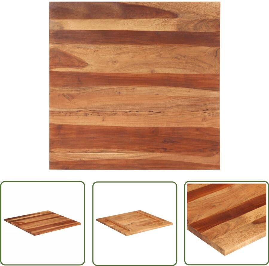 VidaXL Tafelblad Massief Acaciahout 80x80 cm Massief Houten Tafelblad Acacia Tafelblad Landelijke Tafel Vintage Tafel Salontafel Eettafel Bijzettafel Rustic Tafellaag
