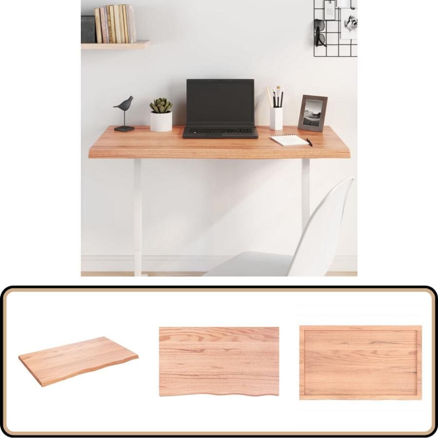 VidaXL Tafelblad Massief Eikenhout 100x60 cm Massief Eikenhouten Tafelblad Eikenhouten Tafeltop Vintage Tafelblad Landelijke Tafelblad Industriele Tafelblad Tafeltje Vervangen Tafelblad Kopen