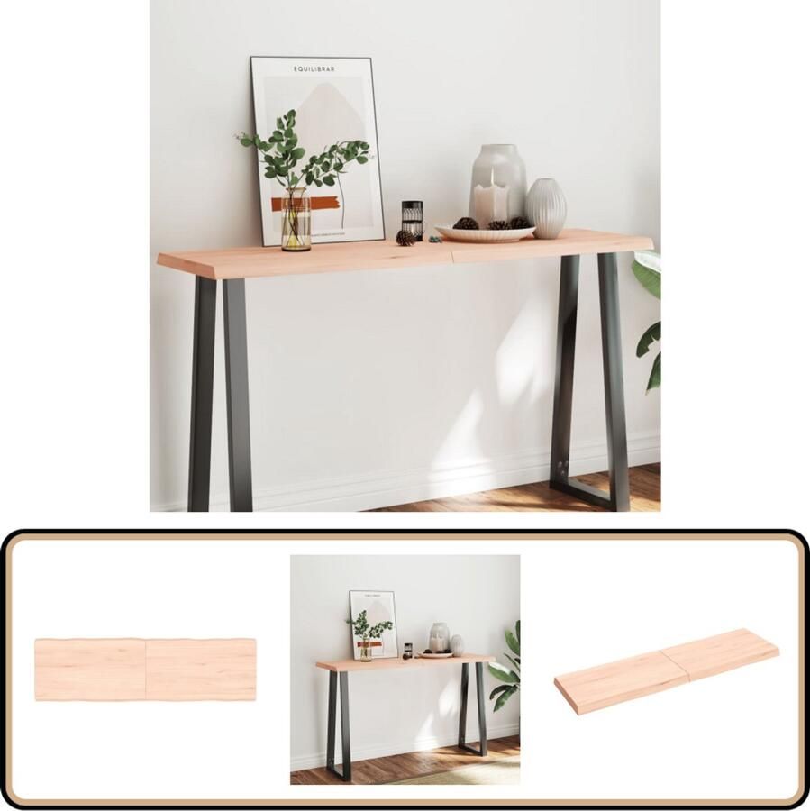VidaXL Tafelblad Massief Eikenhout 140x40cm Eikenhouten Tafelblad Vervangen Eikenhout Salontafel Eetkamertafel
