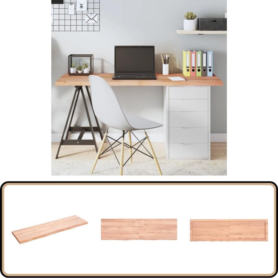 VidaXL Tafelblad Massief Eikenhout 140x40cm Tafelblad Eikenhouten Tafelblad Massief Eikenhout Tweedehands Tafelblad Vintage Tafelblad