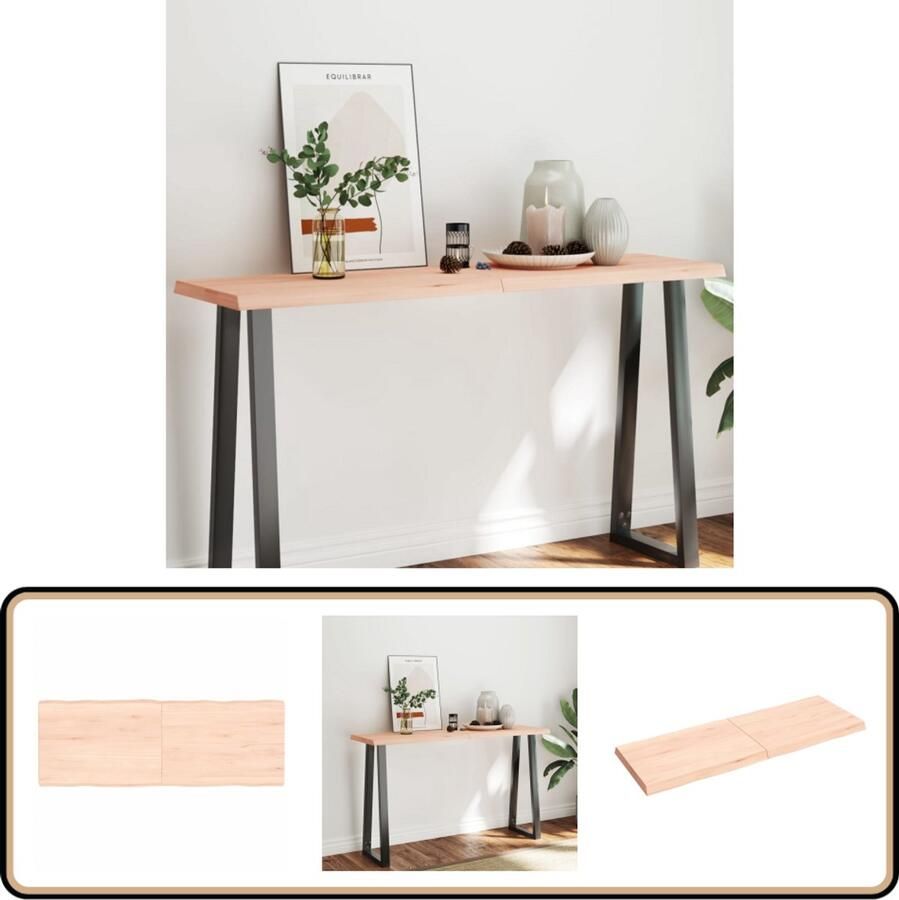 VidaXL Tafelblad Massief Eikenhout 140x50 cm Tafelblad Eiken Eikenhouten Tafelblad Vervangen Eetkamertafel Salontafel Bureau Handmade Tafelblad Natuurlijk Tafelblad Ongepolijst Tafelblad