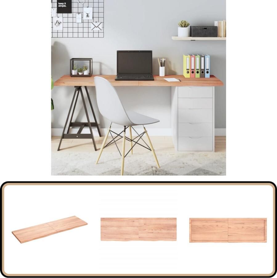 VidaXL Tafelblad Massief Eikenhout 160x50x(2-4)cm Eikenhouten Tafelblad Tafellak Salontafel Eetkamertafel Vintage Tafel Industrieel Tafelblad Massief Hout Tafelbladen