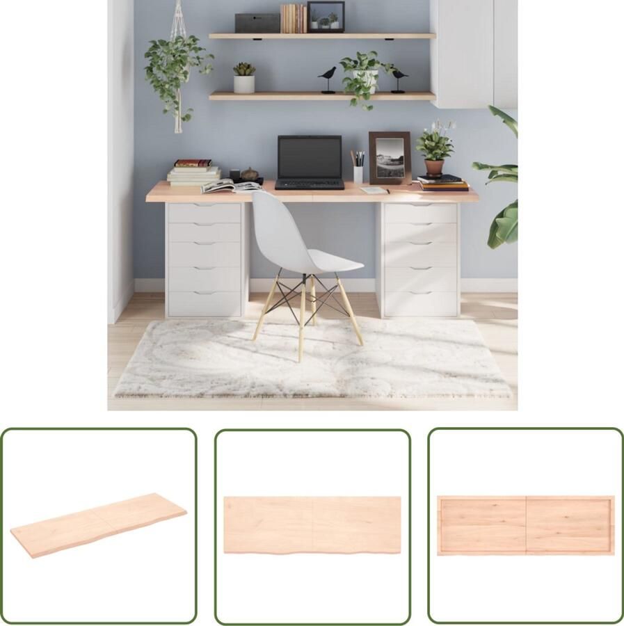 VidaXL Tafelblad Massief Eikenhout 180x60cm Eikenhouten Tafelblad Vervangen Eiken Hout Salontafel Eettafel Diningtable Tuintafel