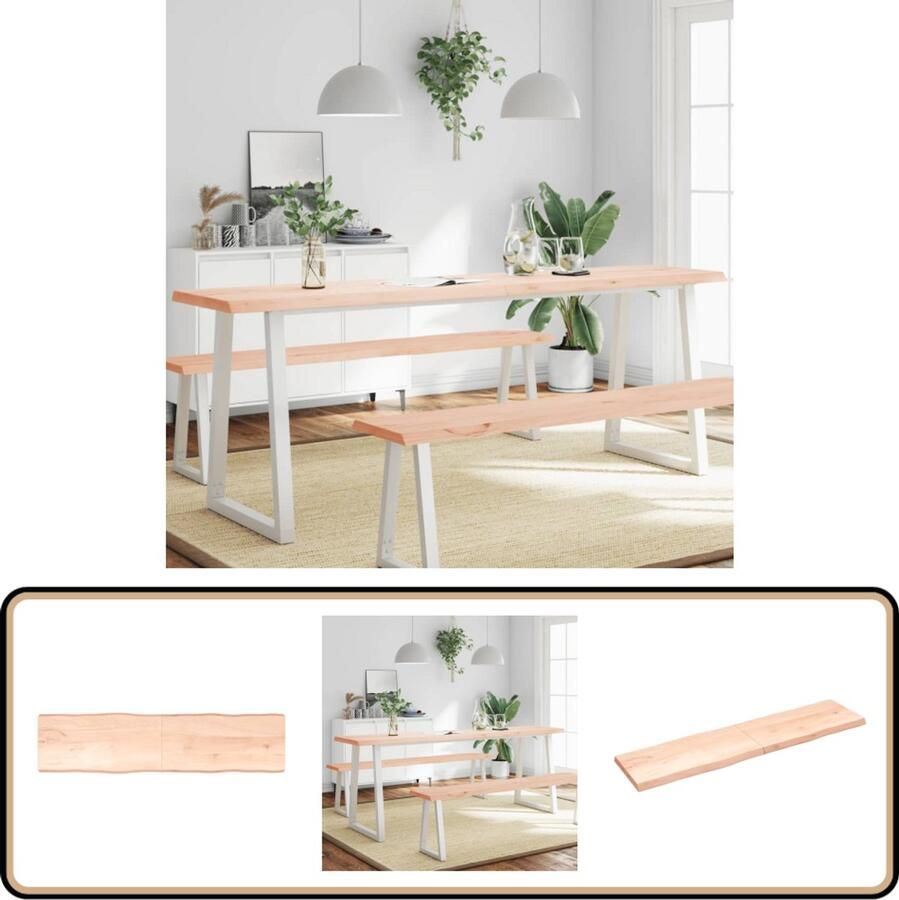 VidaXL Tafelblad Massief Eikenhout 200x50 cm Tafelblad Eiken Eikenhouten Tafelblad Vintage Tafelblad Landelijke Tafelblad Industriële Tafelblad Salontafel Eettafel
