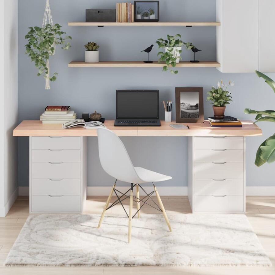 VidaXL Tafelblad Massief Eikenhout 200x50x2-6 cm Houten Tafelblad Eikenhout Tafelblad Vervangen Salontafel Eetkamertafel