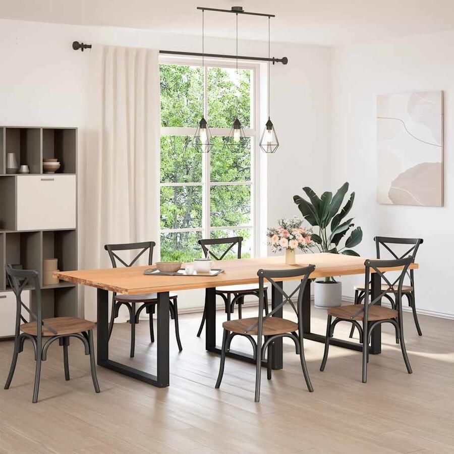 VidaXL Tafelblad massief eikenhout 280x120 cm Eikenhouten Tafelblad Rechte Tafel Grote Tafel Salontafel Eettafel - Foto 2