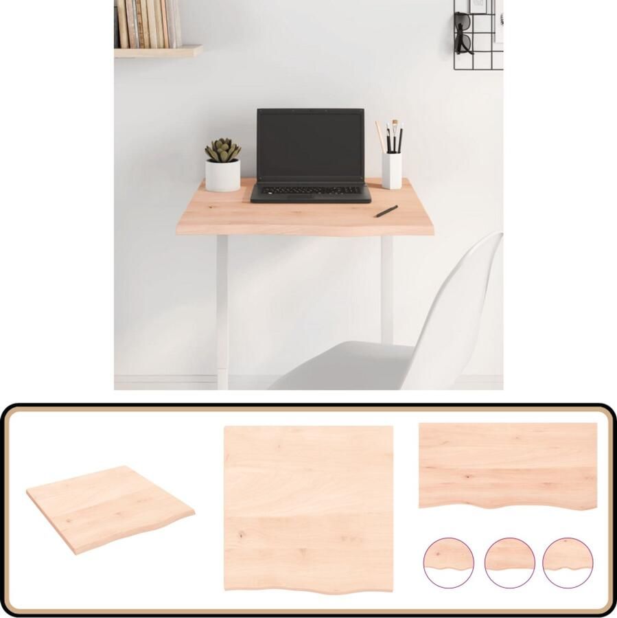 VidaXL Tafelblad Massief Eikenhout 60x60x2 cm Tafelblad Eikenhouten Tafelblad Massief Eikenhout Tafeltje Eetkamertafel