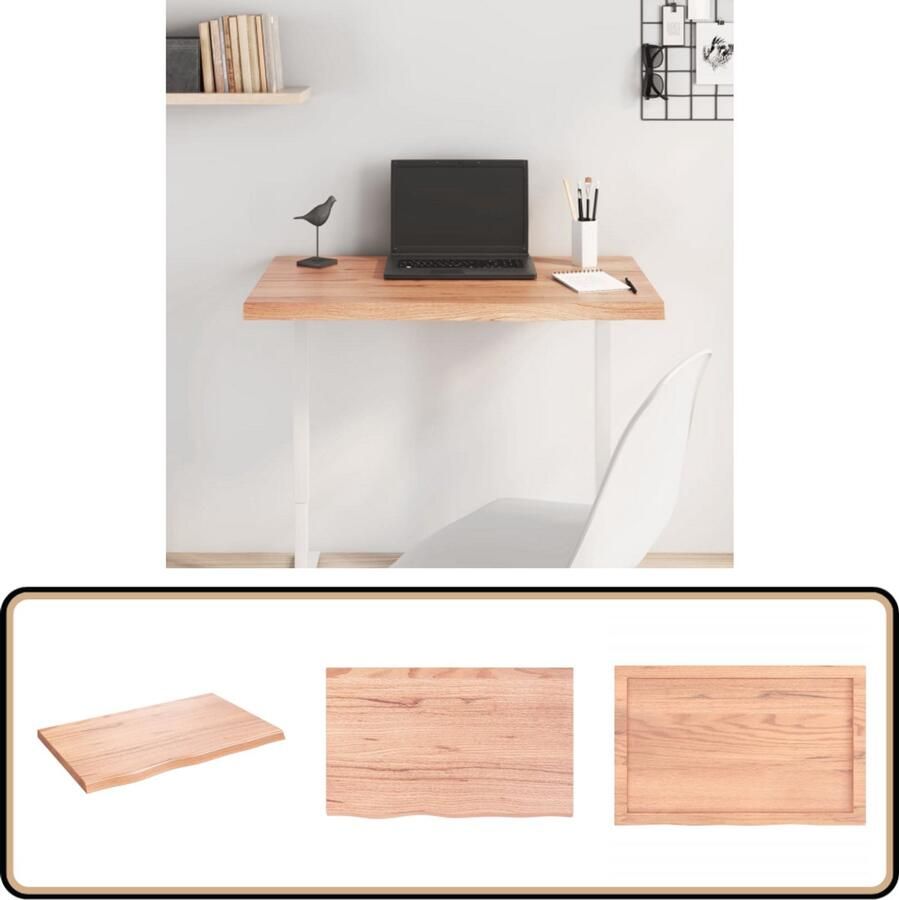 VidaXL Tafelblad Massief Eikenhout 80x50 cm Tafelblad Eikenhouten Tafelblad Houten Tafelblad Vintage Tafelblad Landelijke Tafelblad Salontafel Eettafel