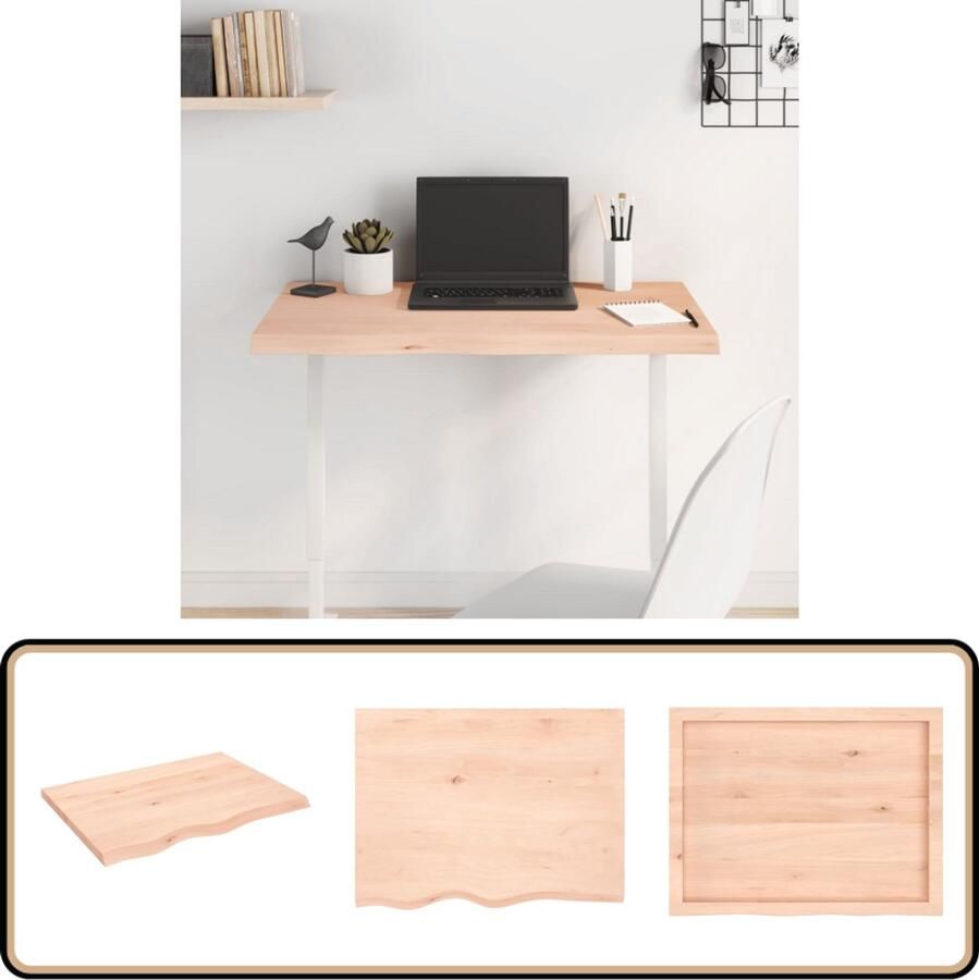 VidaXL Tafelblad Massief Eikenhout 80x60 cm Tafelblad Eikenhouten Tafelblad Massief Eikenhout Tafelblad Vervangen Eetkamertafel Salontafel Koffietafel Vintage Tafelblad