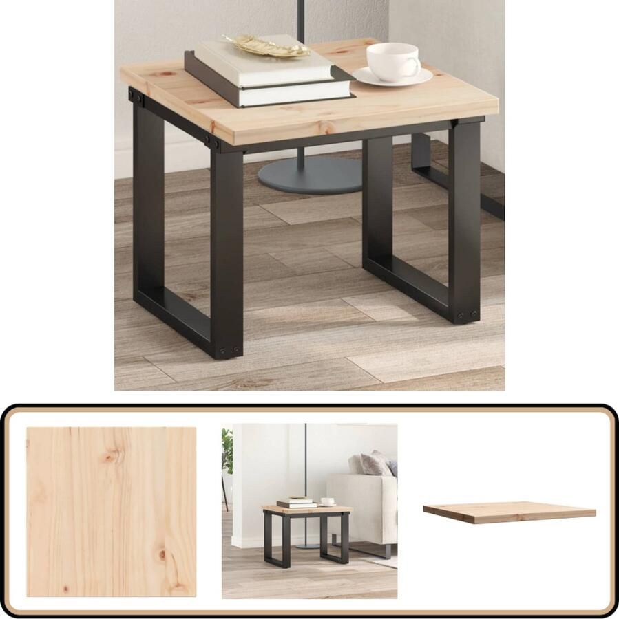 VidaXL Tafelblad Massief Grenenhout 50x50x2 5 cm Tafelblad Grenenhout Rustic Design Vintage Tafel Bijzettafel