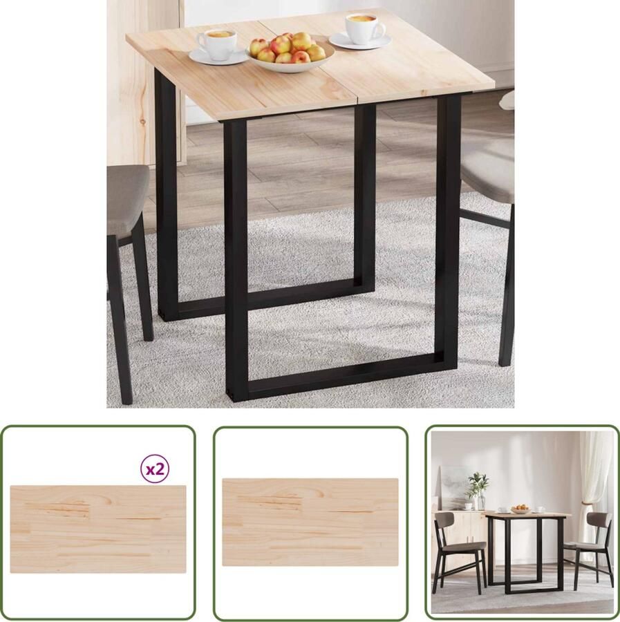 VidaXL Tafelblad Massief Grenenhout Tafelbladen 2 st rechthoekig 70x35x1 7 cm massief grenenhout Eettafel Rustic Design Vintage Tafel
