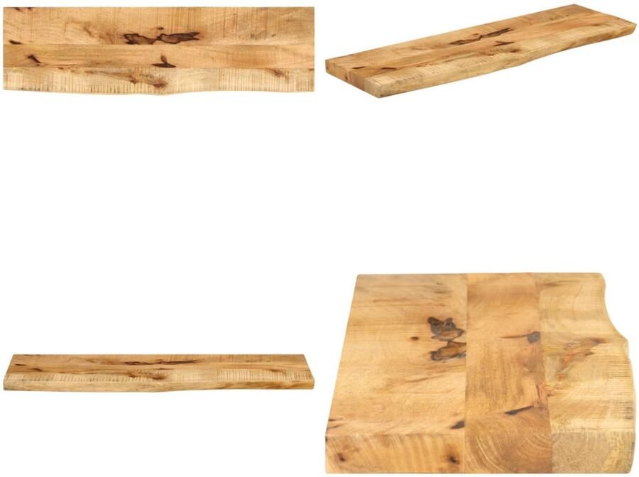 VidaXL Tafelblad met natuurlijke rand 100x30x2 5 cm massief mangohout Tafelblad Tafelbladen Vervangend Tafelblad Meubelpaneel