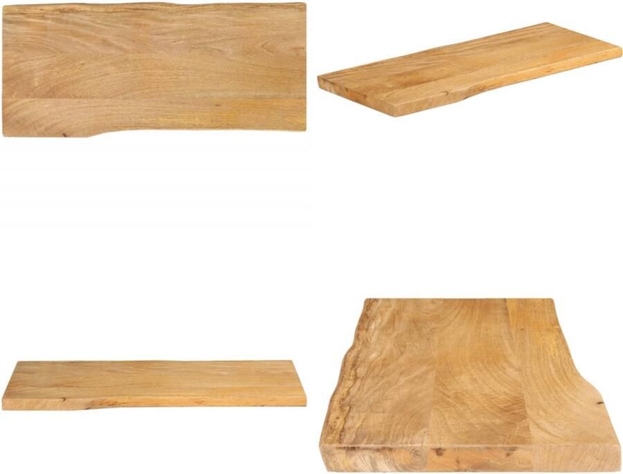 VidaXL Tafelblad met natuurlijke rand 100x40x3 8 cm massief mangohout Tafelblad Tafelbladen Vervangend Tafelblad Meubelpaneel