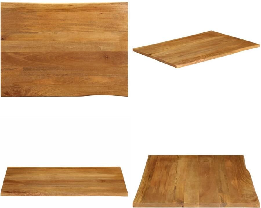 VidaXL Tafelblad met natuurlijke rand 100x80x2 5 cm massief mangohout Tafelblad Tafelbladen Vervangend Tafelblad Meubelpaneel