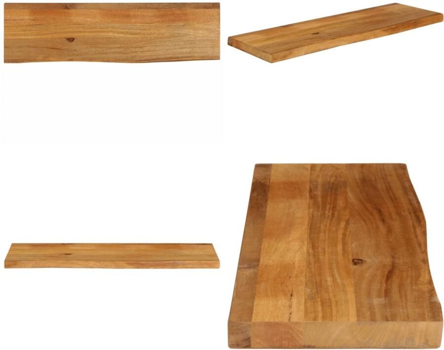VidaXL Tafelblad met natuurlijke rand 110x20x2 5 cm massief mangohout Tafelblad Tafelbladen Vervangend Tafelblad Meubelpaneel