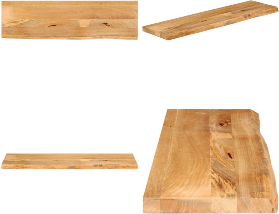 VidaXL Tafelblad met natuurlijke rand 110x20x3 8 cm massief mangohout Tafelblad Tafelbladen Vervangend Tafelblad Meubelpaneel
