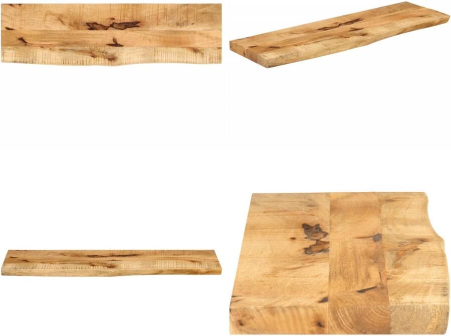 VidaXL Tafelblad met natuurlijke rand 110x30x3 8 cm massief mangohout Tafelblad Tafelbladen Vervangend Tafelblad Meubelpaneel