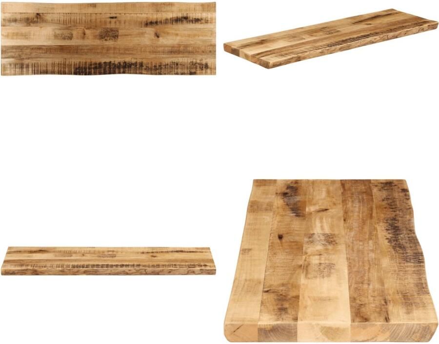 VidaXL Tafelblad met natuurlijke rand 110x40x2 5 cm massief mangohout Tafelblad Tafelbladen Vervangend Tafelblad Meubelpaneel