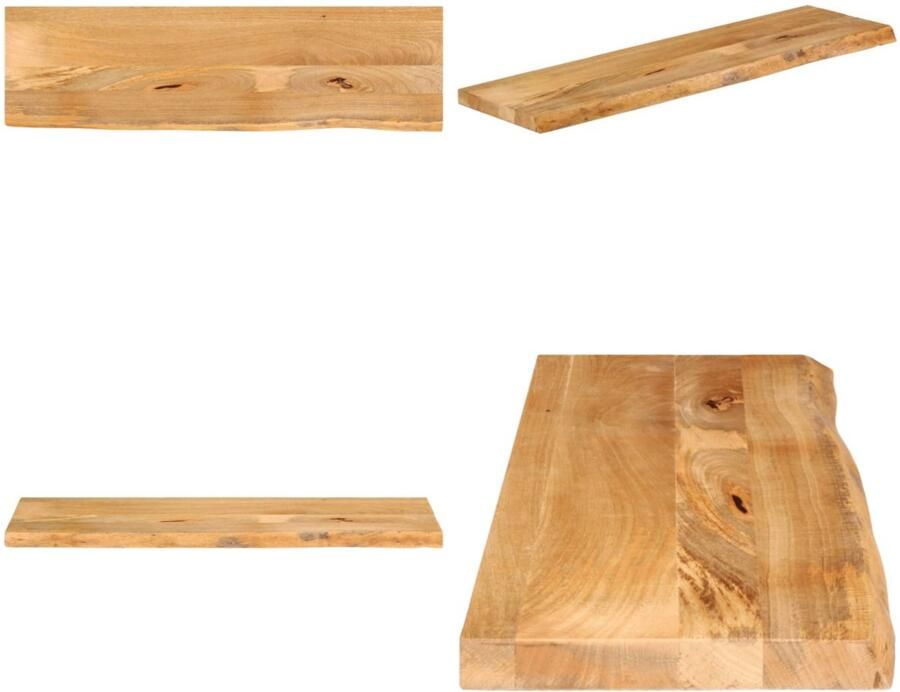 VidaXL Tafelblad met natuurlijke rand 110x40x2 5 cm massief mangohout Tafelblad Tafelbladen Vervangend Tafelblad Meubelpaneel