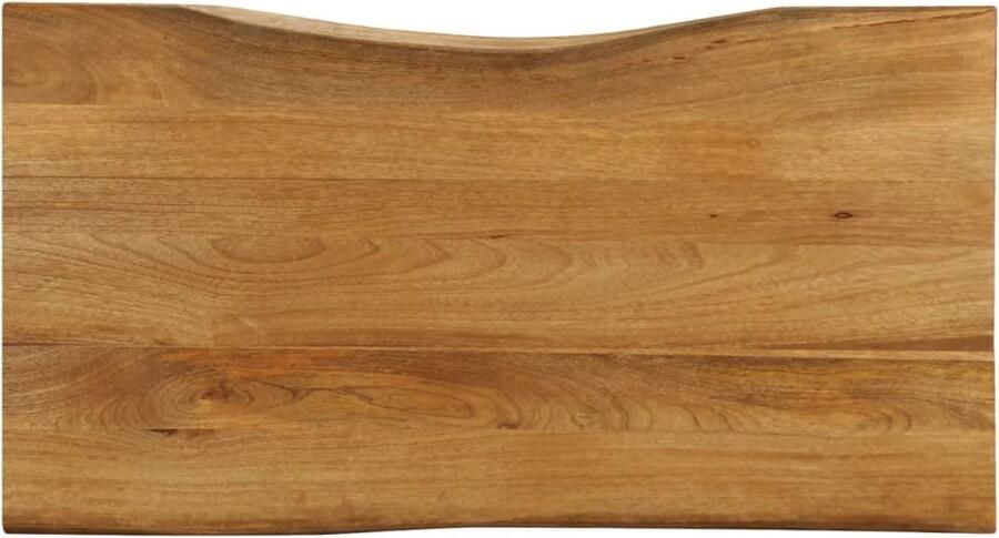 The Living Store Houten Tafelblad 100 x 60 x 2.5 cm Massief Mangohout met Eikenkleurige Afwerking Houten Tafelblad Vervangen Mangohout Tafelblad Eiken Kleur Vintage Tafelblad - Foto 2