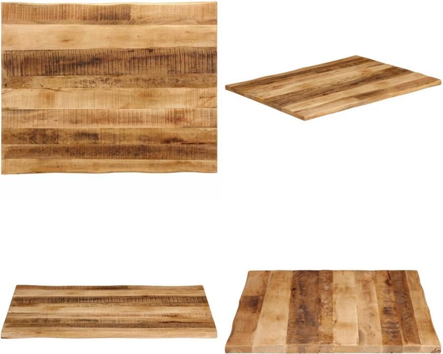 VidaXL Tafelblad met natuurlijke rand 110x80x2 5 cm massief mangohout Tafelblad Tafelbladen Vervangend Tafelblad Meubelpaneel
