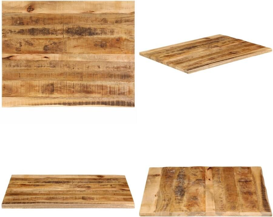 VidaXL Tafelblad met natuurlijke rand 110x80x3 8 cm massief mangohout Tafelblad Tafelbladen Vervangend Tafelblad Meubelpaneel