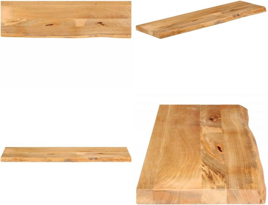 VidaXL Tafelblad met natuurlijke rand 120x20x2 5 cm massief mangohout Tafelblad Tafelbladen Vervangend Tafelblad Meubelpaneel