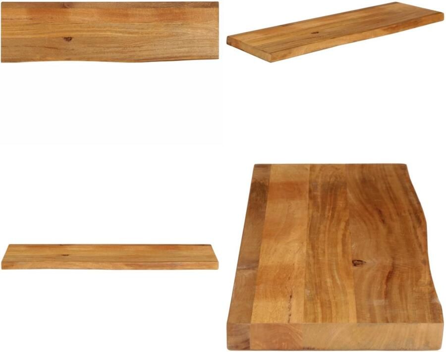 VidaXL Tafelblad met natuurlijke rand 120x20x2 5 cm massief mangohout Tafelblad Tafelbladen Vervangend Tafelblad Meubelpaneel