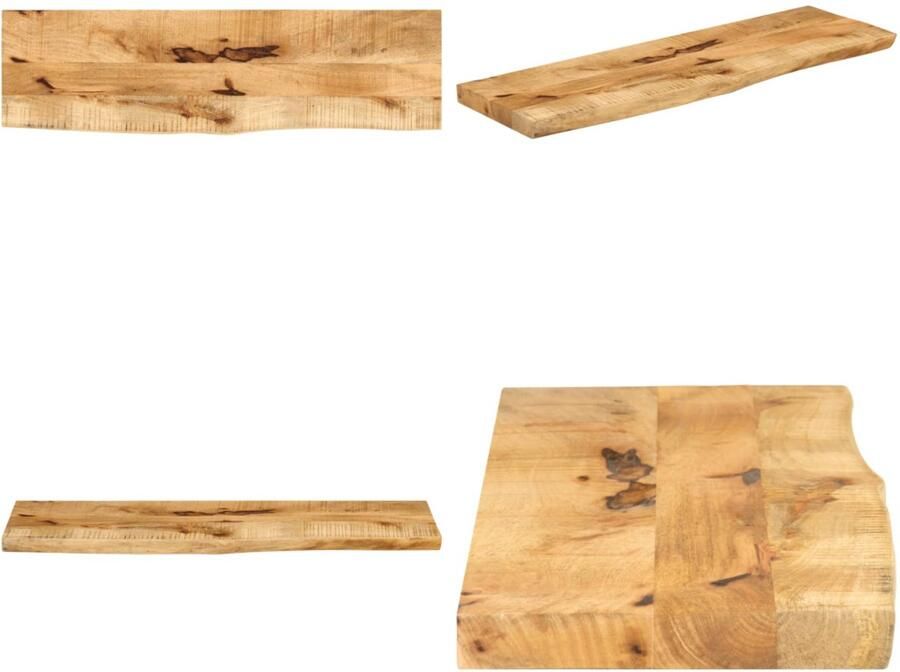 VidaXL Tafelblad met natuurlijke rand 120x30x2 5 cm massief mangohout Tafelblad Tafelbladen Vervangend Tafelblad Meubelpaneel