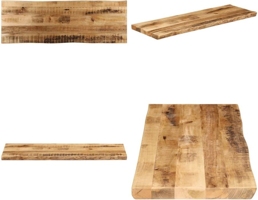 VidaXL Tafelblad met natuurlijke rand 120x40x2 5 cm massief mangohout Tafelblad Tafelbladen Vervangend Tafelblad Meubelpaneel