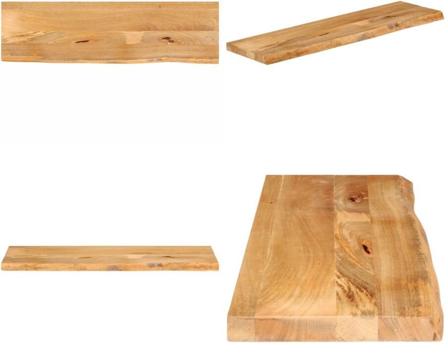 VidaXL Tafelblad met natuurlijke rand 120x40x2 5 cm massief mangohout Tafelblad Tafelbladen Vervangend Tafelblad Meubelpaneel