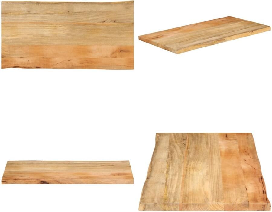 VidaXL Tafelblad met natuurlijke rand 120x60x2 5 cm massief mangohout Tafelblad Tafelbladen Vervangend Tafelblad Meubelpaneel