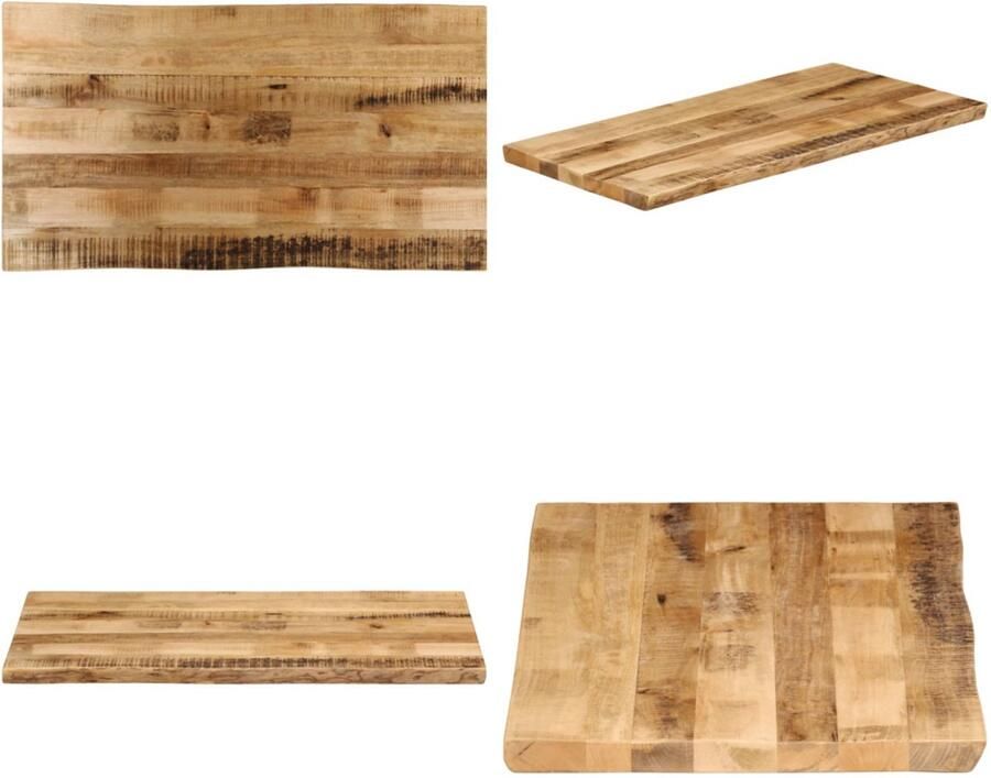 VidaXL Tafelblad met natuurlijke rand 120x60x2 5 cm massief mangohout Tafelblad Tafelbladen Vervangend Tafelblad Meubelpaneel