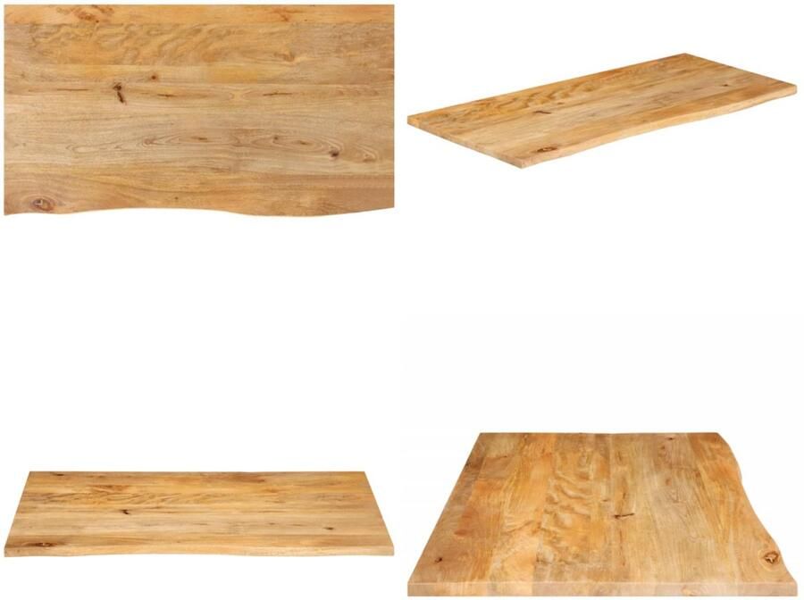 VidaXL Tafelblad met natuurlijke rand 120x60x2 5 cm massief mangohout Tafelblad Tafelbladen Vervangend Tafelblad Meubelpaneel
