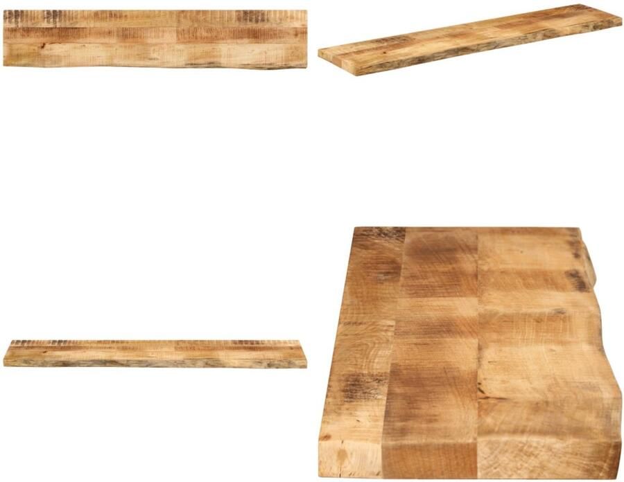 VidaXL Tafelblad met natuurlijke rand 140x30x2 5 cm massief mangohout Tafelblad Tafelbladen Vervangend Tafelblad Meubelpaneel