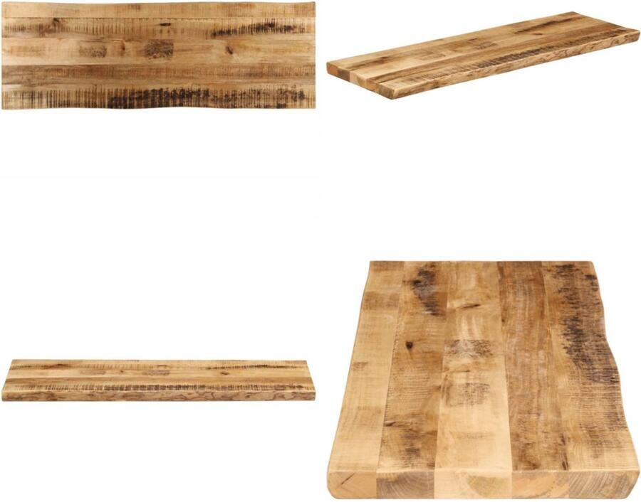 VidaXL Tafelblad met natuurlijke rand 140x40x2 5 cm massief mangohout Tafelblad Tafelbladen Vervangend Tafelblad Meubelpaneel