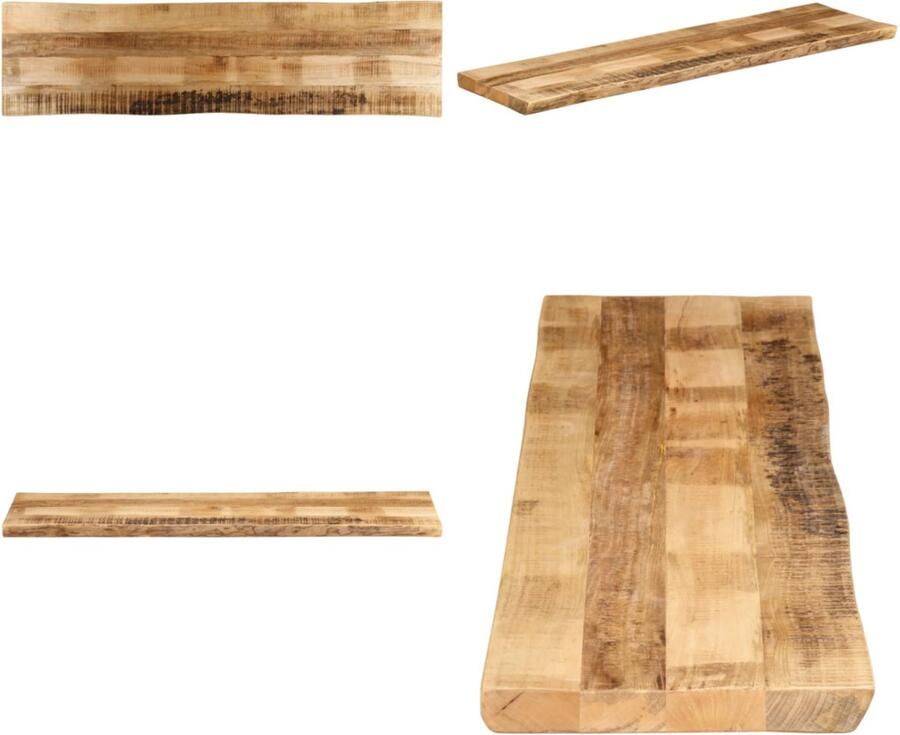 VidaXL Tafelblad met natuurlijke rand 160x40x2 5 cm massief mangohout Tafelblad Tafelbladen Vervangend Tafelblad Meubelpaneel