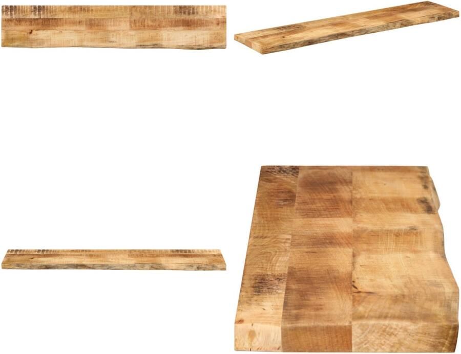 VidaXL Tafelblad met natuurlijke rand 160x40x3 8 cm massief mangohout Tafelblad Tafelbladen Vervangend Tafelblad Meubelpaneel