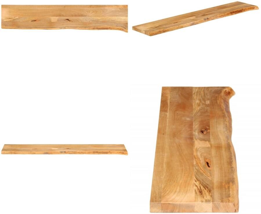 VidaXL Tafelblad met natuurlijke rand 180x20x2 5 cm massief mangohout Tafelblad Tafelbladen Vervangend Tafelblad Meubelpaneel