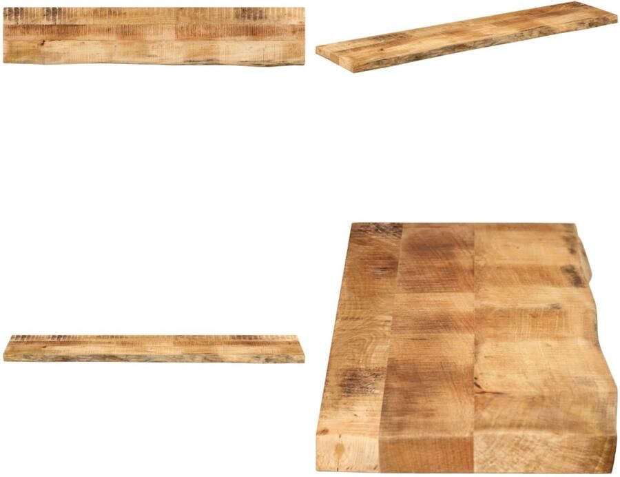 VidaXL Tafelblad met natuurlijke rand 180x30x3 8 cm massief mangohout Tafelblad Tafelbladen Vervangend Tafelblad Meubelpaneel