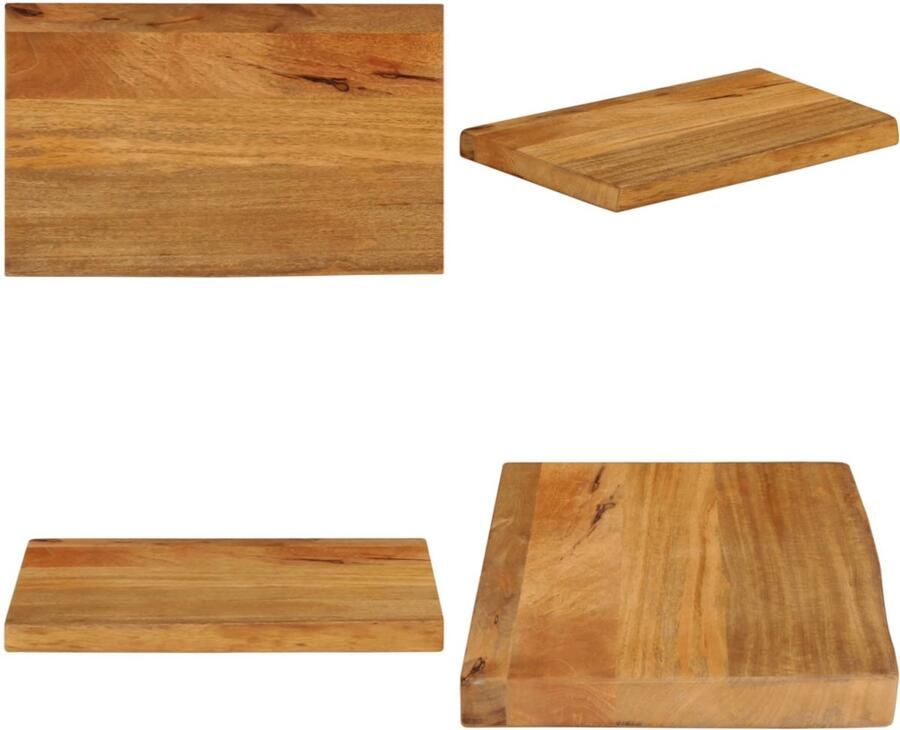 VidaXL Tafelblad met natuurlijke rand 40x30x2 5 cm massief mangohout Tafelblad Tafelbladen Vervangend Tafelblad Meubelpaneel