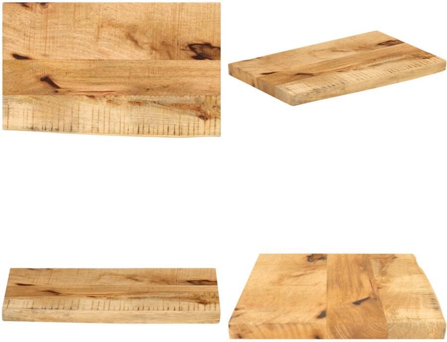 VidaXL Tafelblad met natuurlijke rand 40x30x2 5 cm massief mangohout Tafelblad Tafelbladen Vervangend Tafelblad Meubelpaneel