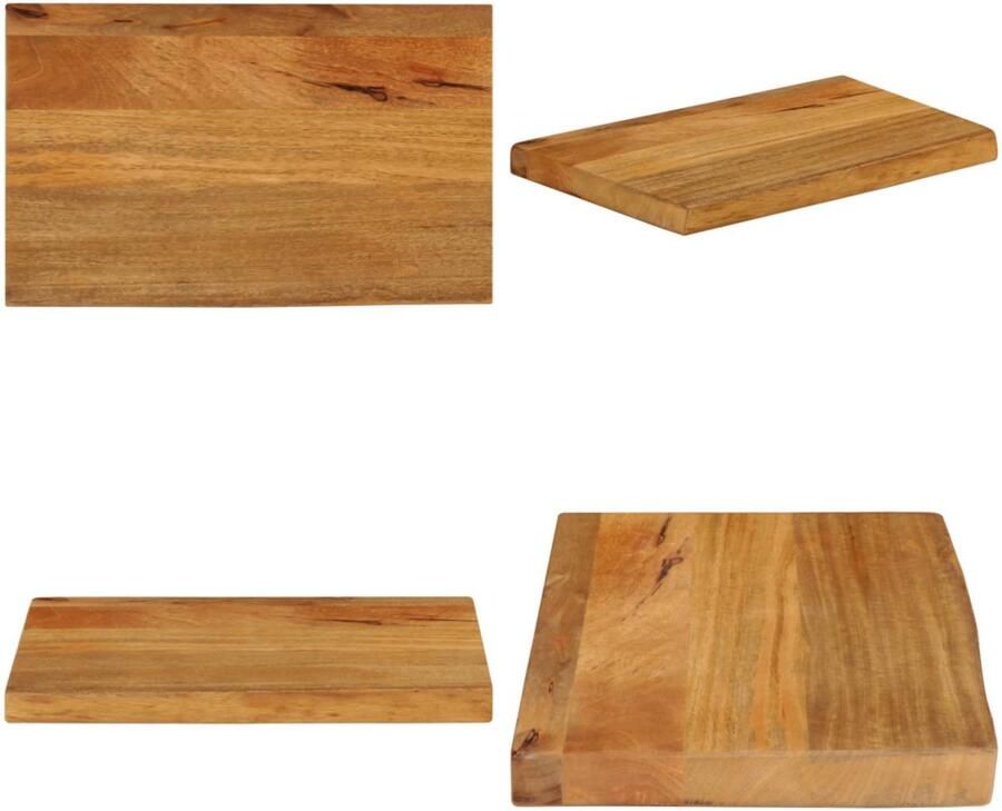 VidaXL Tafelblad met natuurlijke rand 40x30x3 8 cm massief mangohout Tafelblad Tafelbladen Vervangend Tafelblad Meubelpaneel