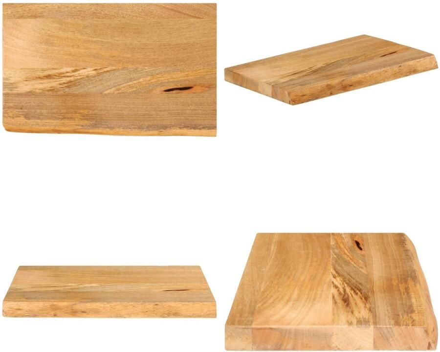 VidaXL Tafelblad met natuurlijke rand 40x30x3 8 cm massief mangohout Tafelblad Tafelbladen Vervangend Tafelblad Meubelpaneel