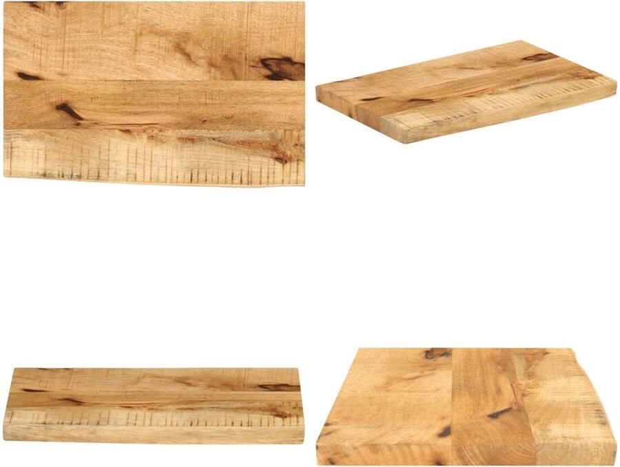 VidaXL Tafelblad met natuurlijke rand 40x30x3 8 cm massief mangohout Tafelblad Tafelbladen Vervangend Tafelblad Meubelpaneel