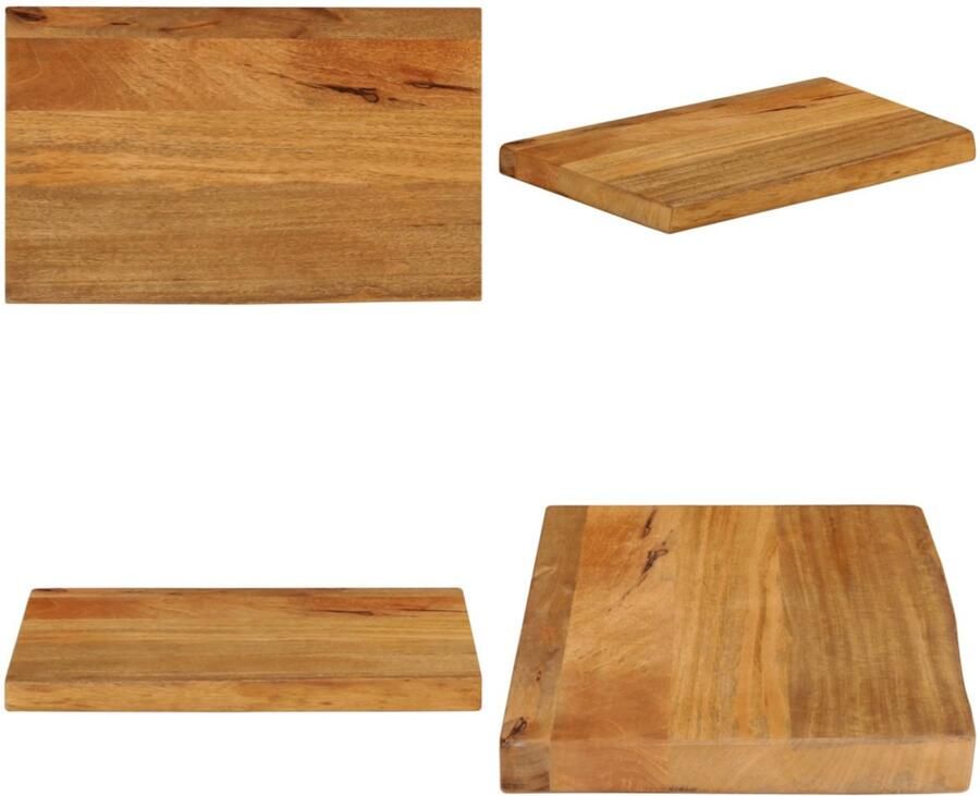 VidaXL Tafelblad met natuurlijke rand 50x30x3 8 cm massief mangohout Tafelblad Tafelbladen Vervangend Tafelblad Meubelpaneel