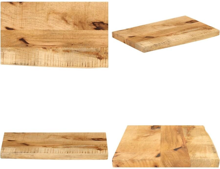 VidaXL Tafelblad met natuurlijke rand 50x30x3 8 cm massief mangohout Tafelblad Tafelbladen Vervangend Tafelblad Meubelpaneel