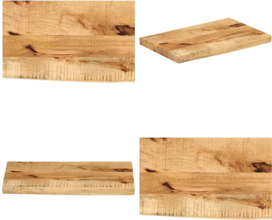 VidaXL Tafelblad met natuurlijke rand 50x40x3 8 cm massief mangohout Tafelblad Tafelbladen Vervangend Tafelblad Meubelpaneel