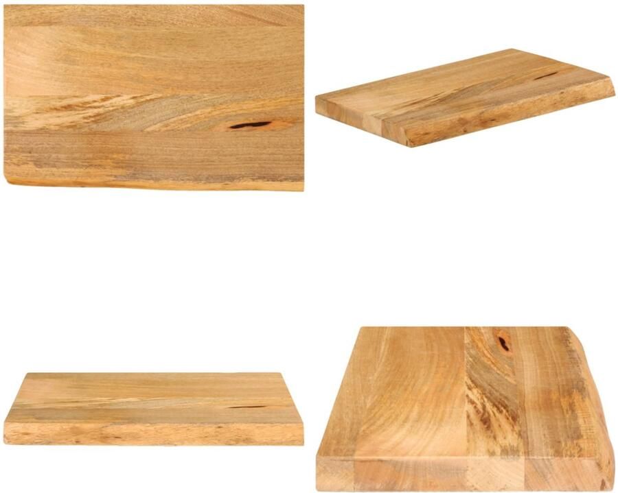 VidaXL Tafelblad met natuurlijke rand 60x20x3 8 cm massief mangohout Tafelblad Tafelbladen Vervangend Tafelblad Meubelpaneel